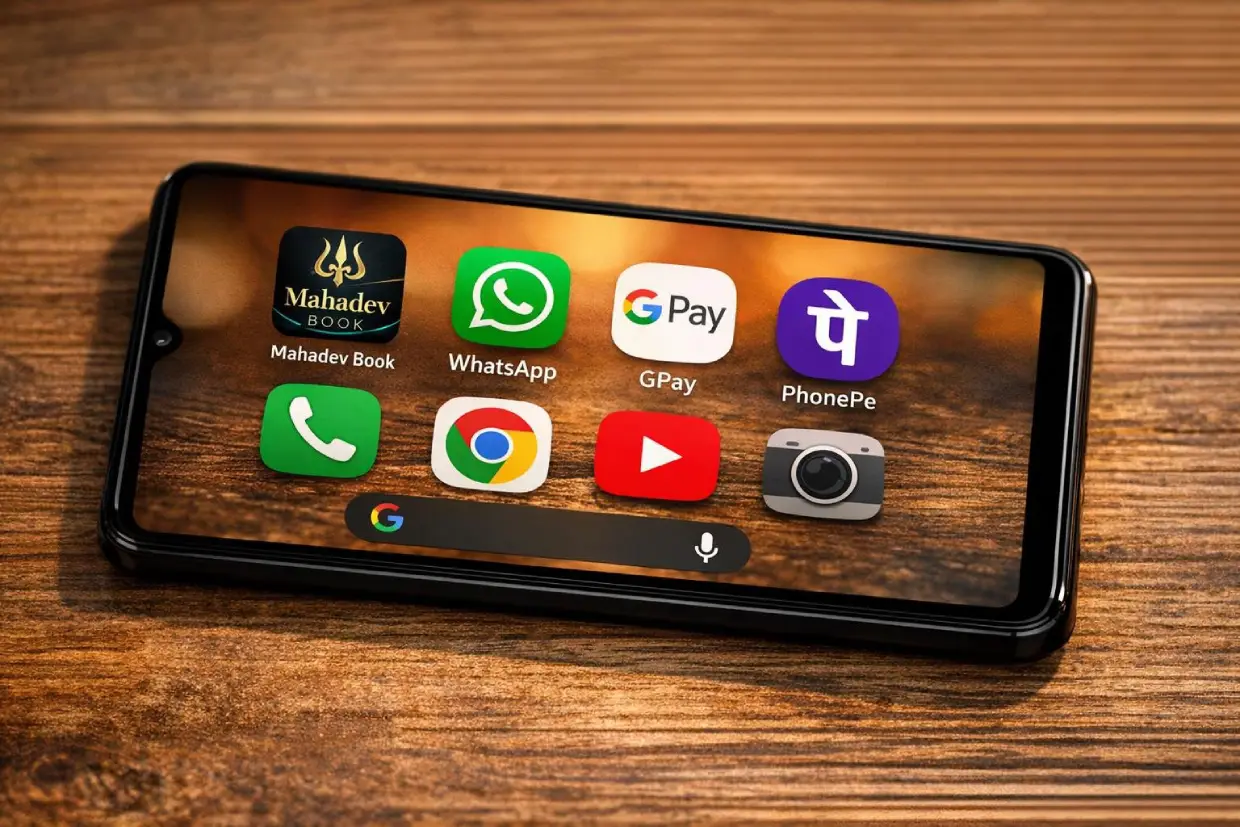 Mahadev Book app icon saved to Android home screen