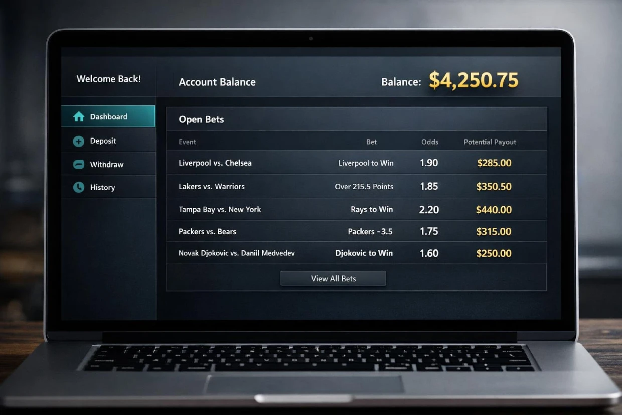 Mahadev Book account dashboard after successful login